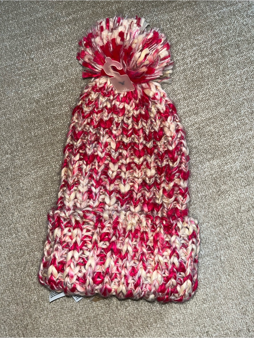 American Eagle Outfitters Pink Multi Pom Pom Knit Beanie
